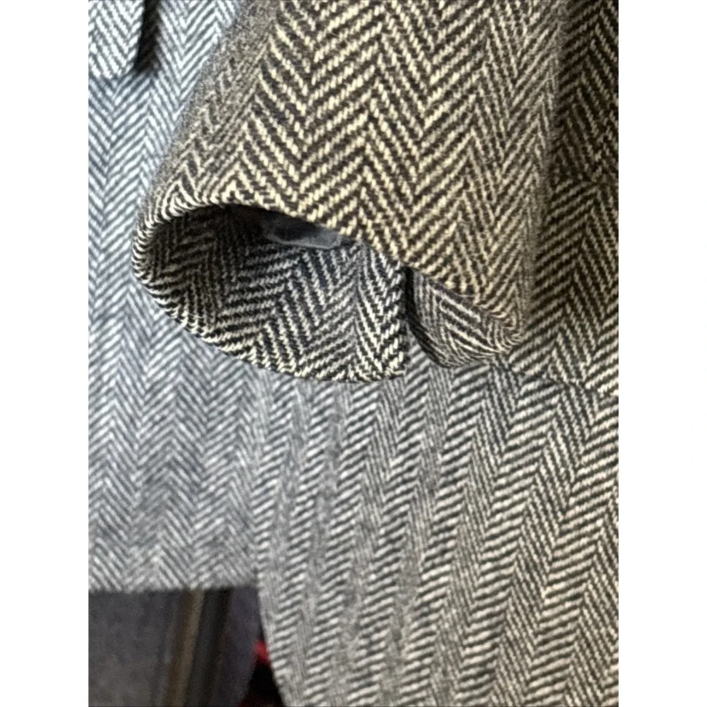 Anderson Little Mens Grey Herringbone Blazer Sport Coat Two Woven Buttons Jacket